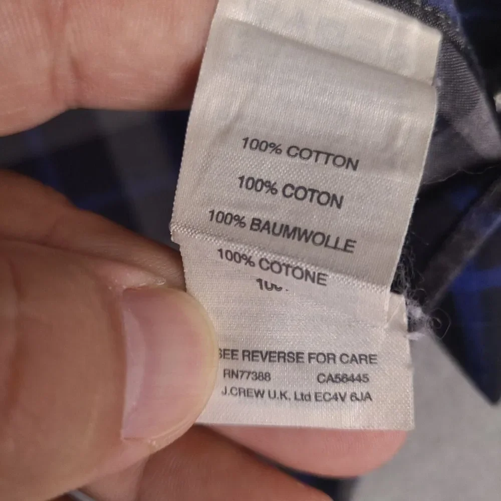 J. Crew Shirt Mens XL Gray‎ Black Blue Button Down Long Sleeve Preppy Casual
